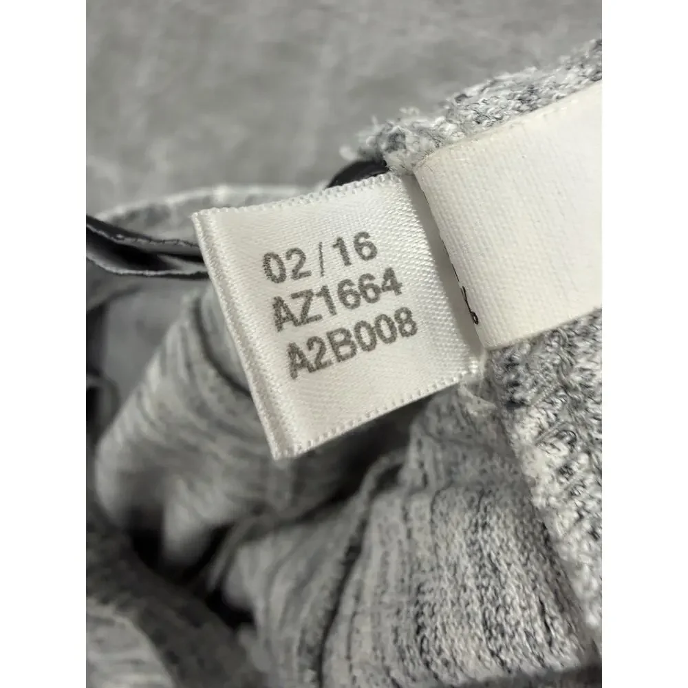 Adidas Men's Gray Space Dye Knit Jogger Sweatpants Zip Pockets Sz L 100% Cotton